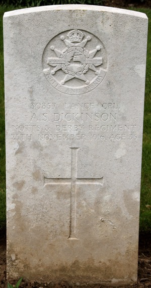 Lance Corporal Albert Samuel Dickinson grave