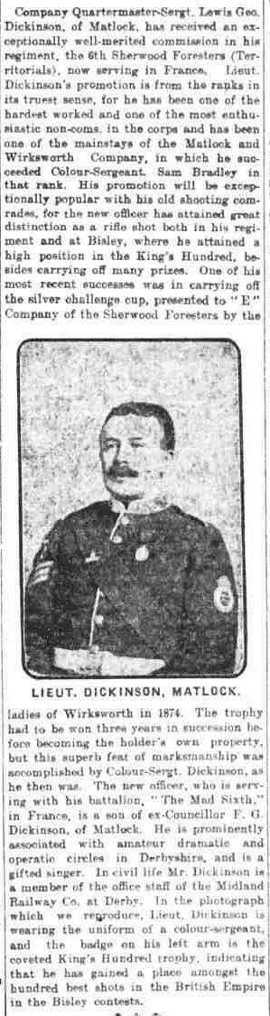 Second Lieutenant Lewis George Dickinson article