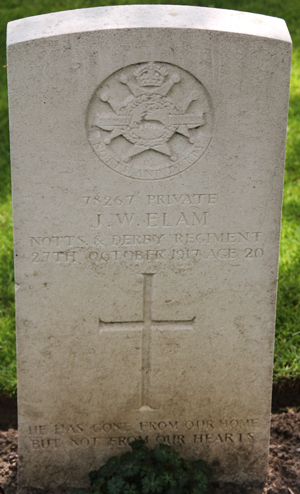 Private John William Elam grave