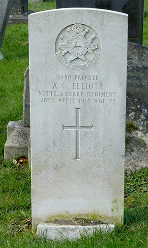 Private Alfred Goddard Elliott grave