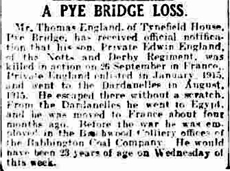 Private Edwin England article