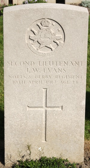 Second Lieutenant John William Evans grave