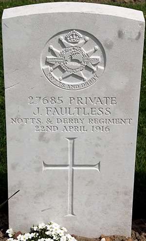 Private Joseph Faultless grave
