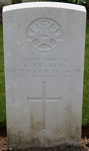 Private Charles Edward Francis grave