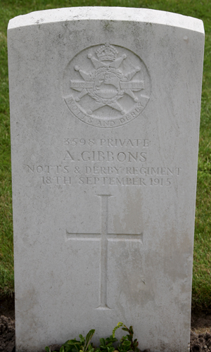 Private Albert Gibbons grave