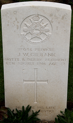 Private John Williamson Gilbank grave
