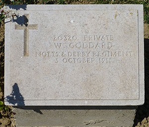 Private W. Goddard grave