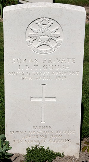 Private John Bernard Towndrow Gough grave