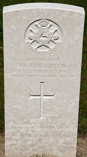 Private Frank (Francis Robert) Green grave