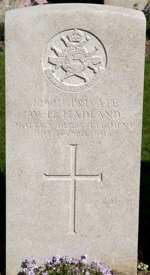 Private William Henry Hadland grave