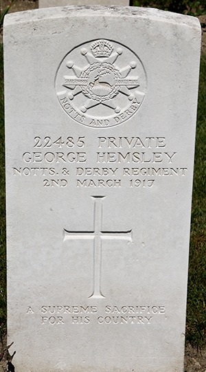 Private George Hemsley grave
