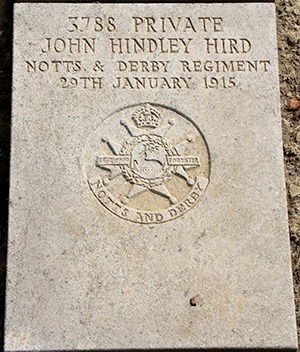 Private John Hindley Hird grave
