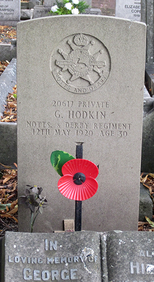 Private George Hodkin grave