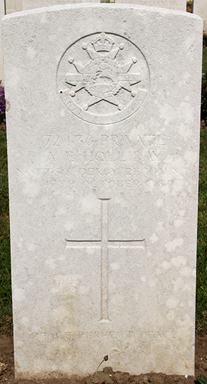 Private Albert Edward Holliday grave