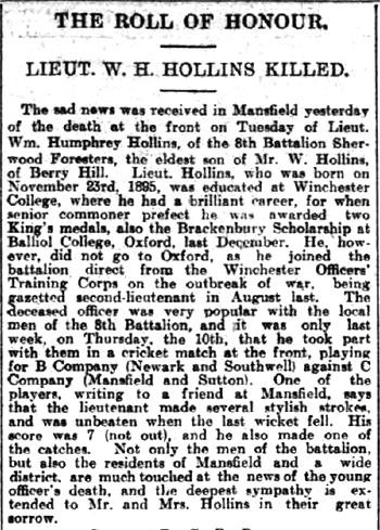 Second Lieutenant William Humphrey Hollins art1