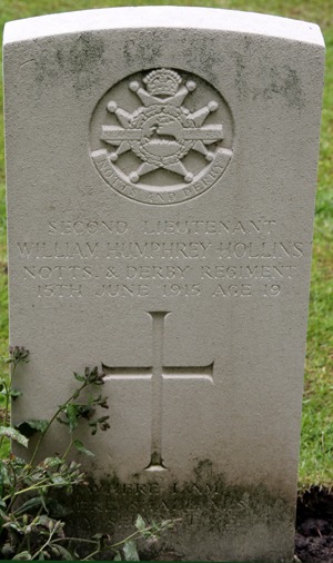 Second Lieutenant William Humphrey Hollins grave