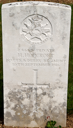Private H. Hopcroft grave