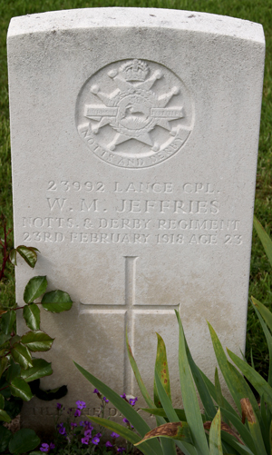 Lance Corporal Walter Martin Jeffries grave