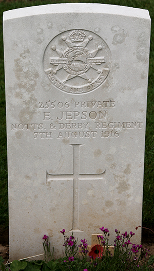 Private E. Jepson grave