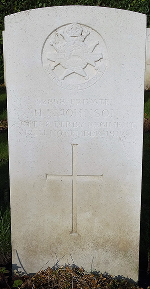 Private H. F. Johnson grave