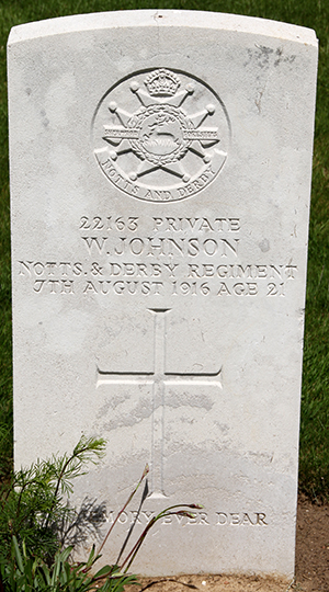 Private W. Johnson grave
