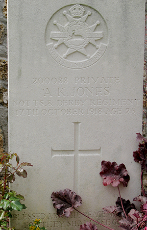 Private Alfred Kemble Jones grave