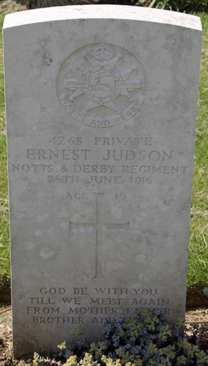 Private Ernest Judson grave