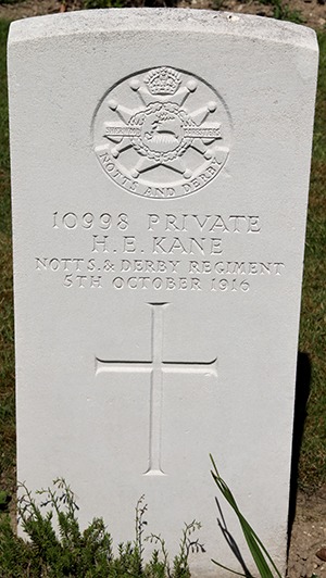 Private Henry Ernest Kane grave