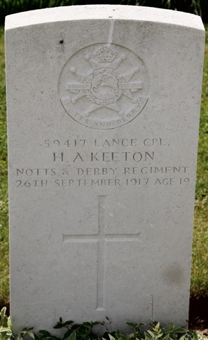 Lance Corporal Harold Arthur Keeton grave