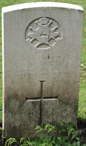 Private Herbert Kirk grave