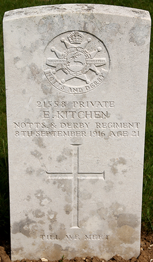 Private E. Kitchen grave