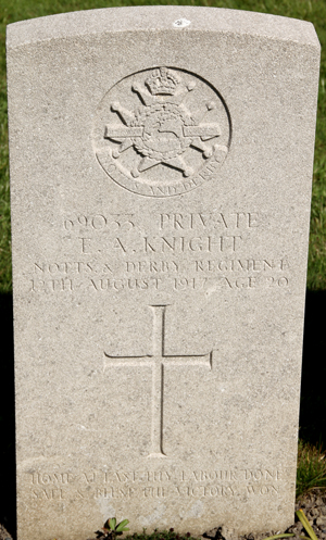 Private Ernest Arthur Knight grave