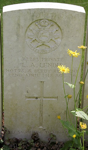 Private Louis Albert Lendis grave