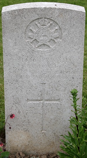 Private Albert Lowe grave