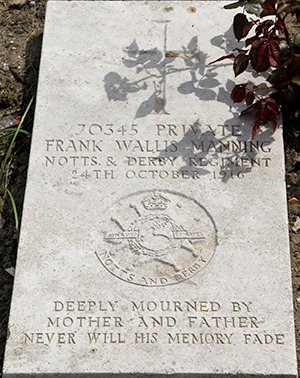 Private Frank Wallis Manning grave