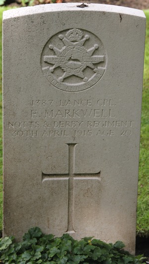 Lance Corporal Ernest Markwell grave