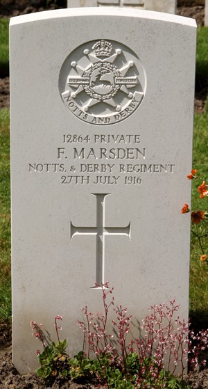 Private Frederick Marsden grave