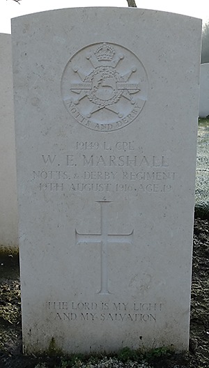 Lance Corporal William Edwin Marshall grave