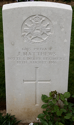 Private John Matthews grave