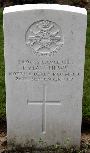 Lance Corporal Tom Matthews grave