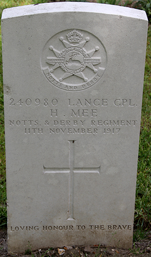 Lance Corporal H. Mee grave