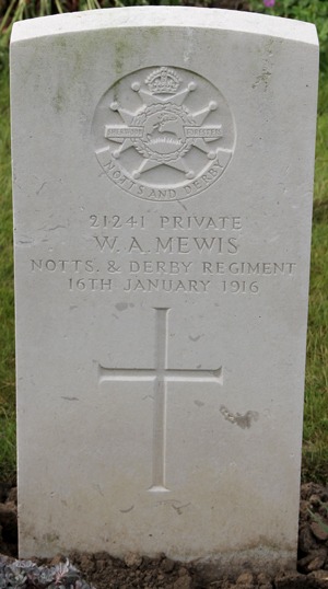 Private Walter Alfred Mewis grave