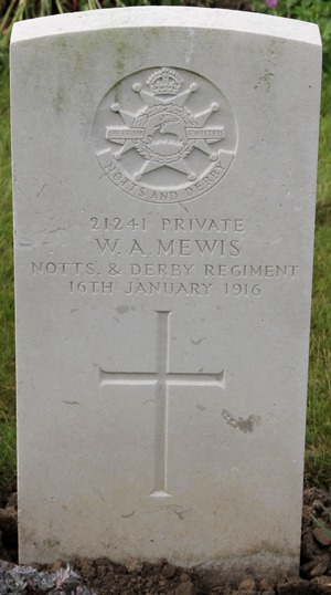 Private Walter Alfred Mewis grave
