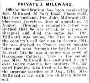 Millward, John The Sherwood Foresters