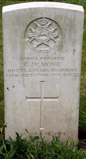 Private G. W. Monk grave