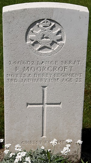 Lance Sergeant Fred Moorcroft grave