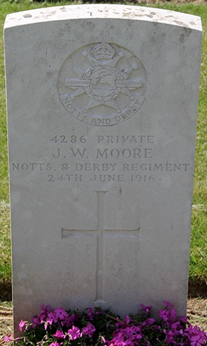 Private J. W. Moore grave