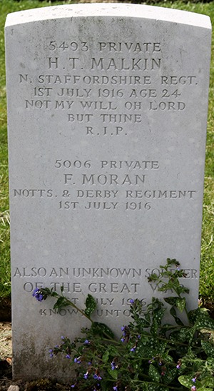 Private Thomas Frederick Moran grave
