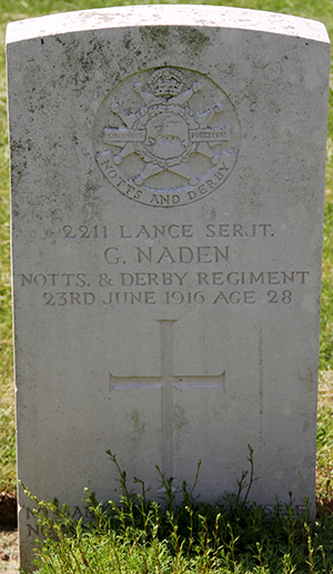 Lance Sergeant George Naden grave