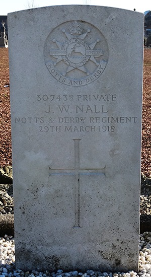 Private J. W. Nall grave